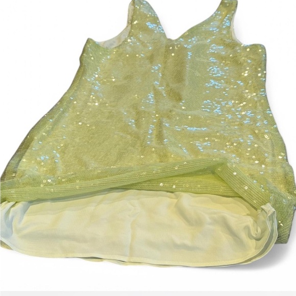 NWT Sparkling Sequin Dress Lime Neon Green. Size M - Picture 4 of 7